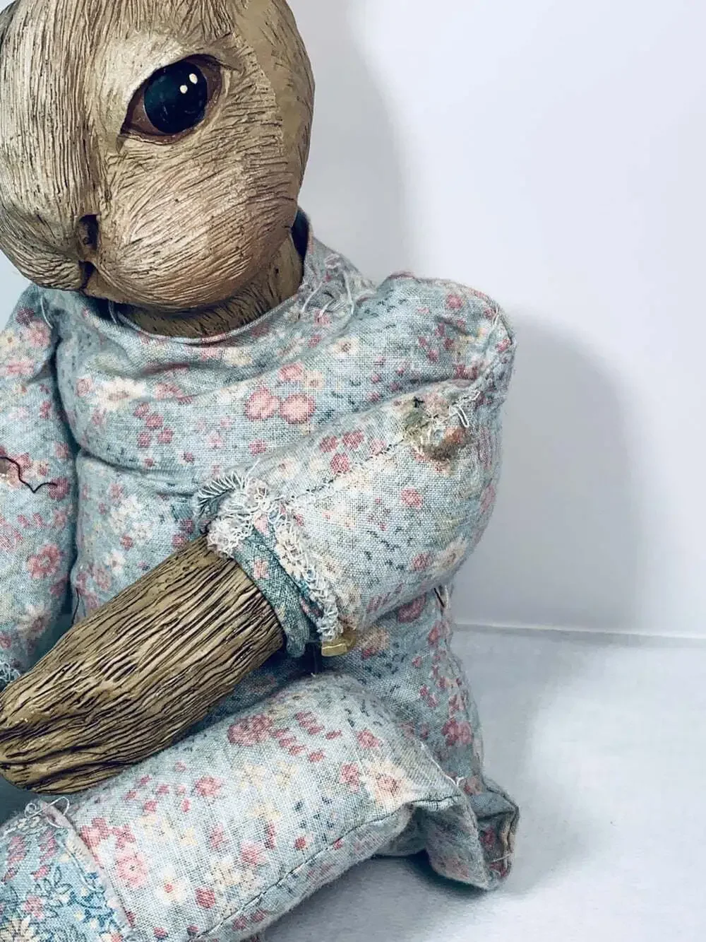 Bunny Rabbit Ceramic  head and feet brown craft
